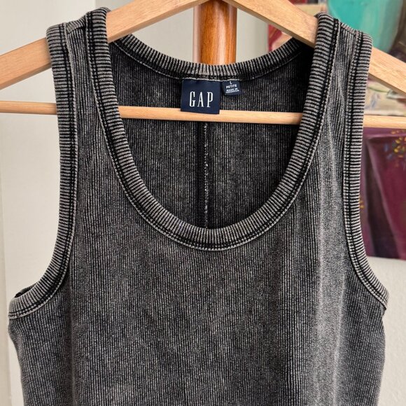 GAP - Rib Midi Tank Dress in Washed Black/Charcoal - Picture 4 of 13